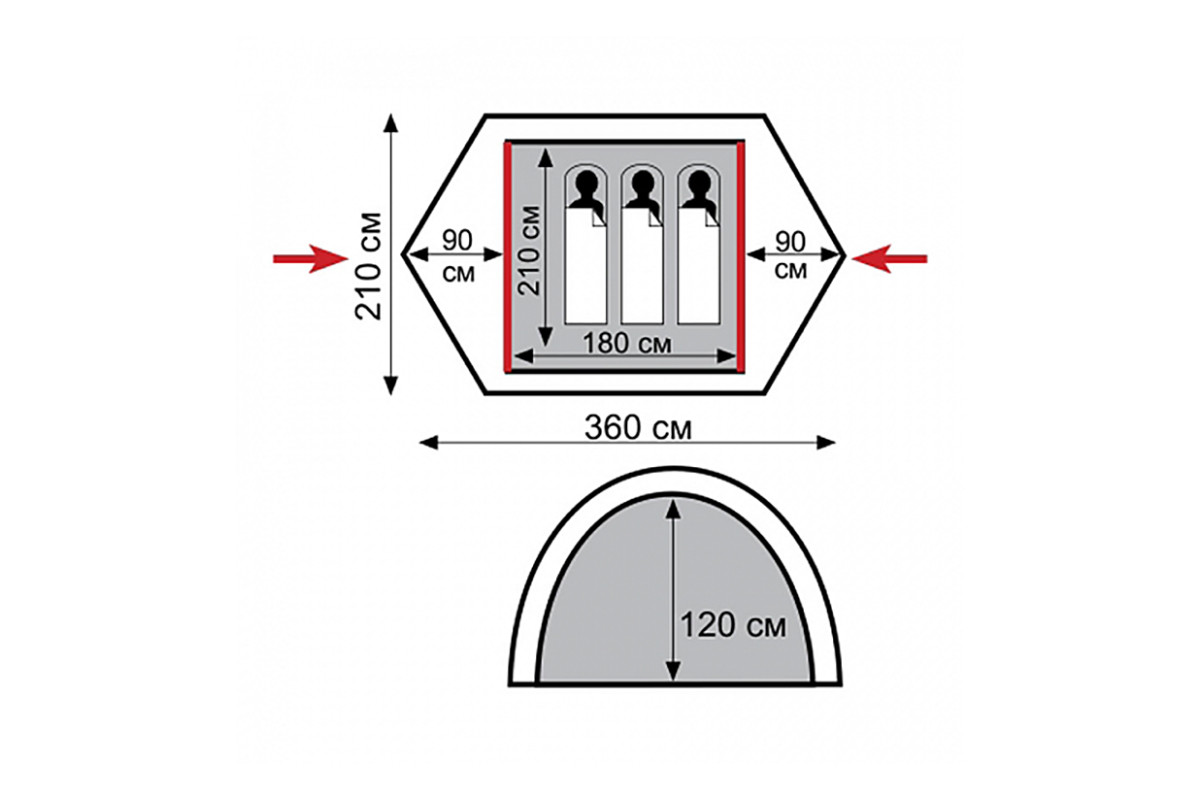 Купить Палатка Tramp Nishe 3 V2 TRT-54 по выгодной цене | hft.ru